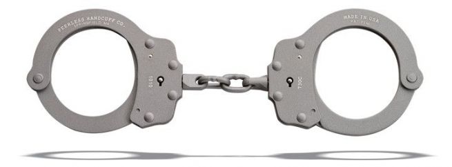 730-C PEERLESS SUPERLITE CHAINLINK HANDCUFF - GRAY CERAMIC FINISH.